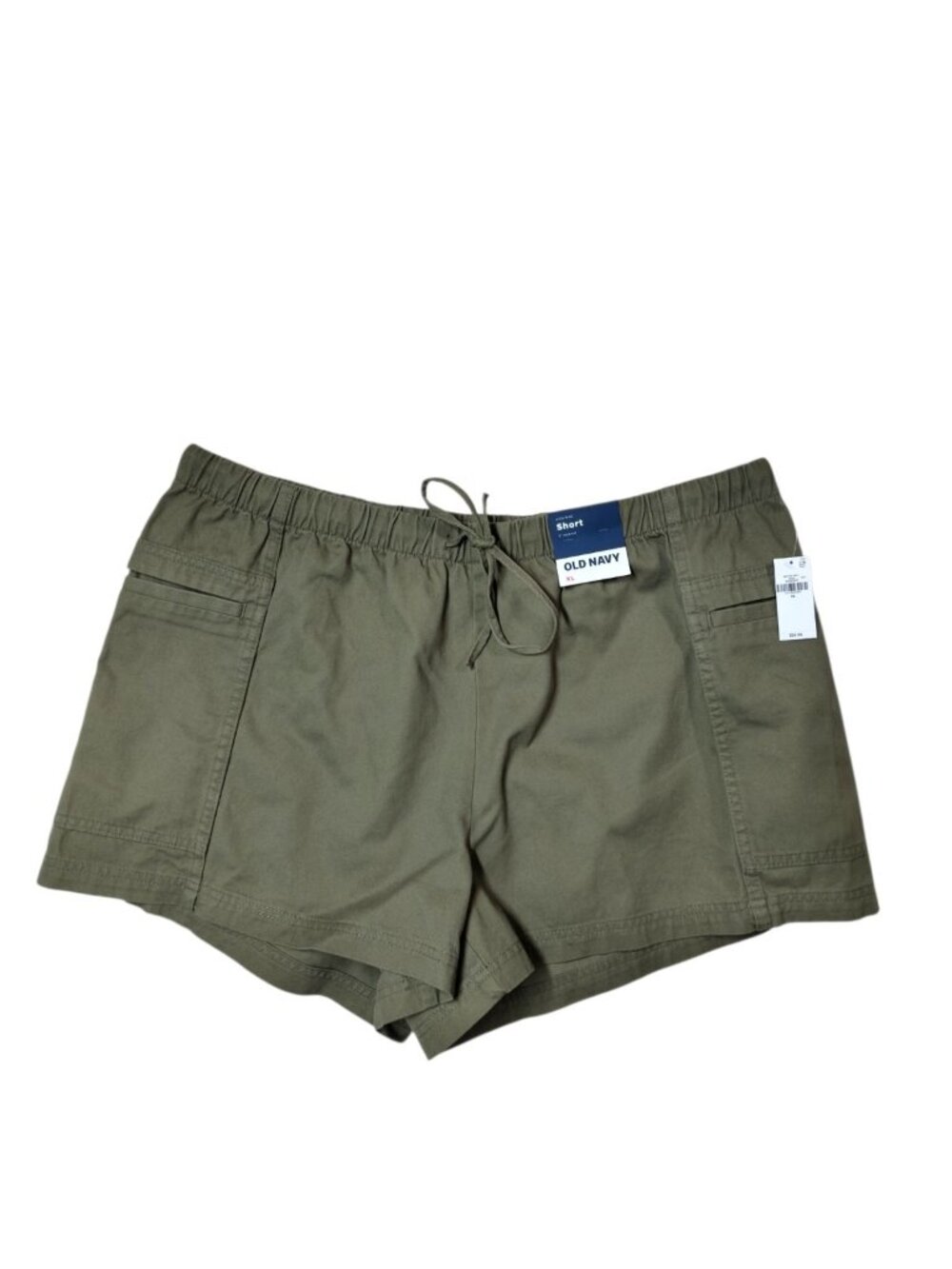 Old Navy Womens XL High Rise Shorts Olive Green 3" Inseam Utility Pull On NWT